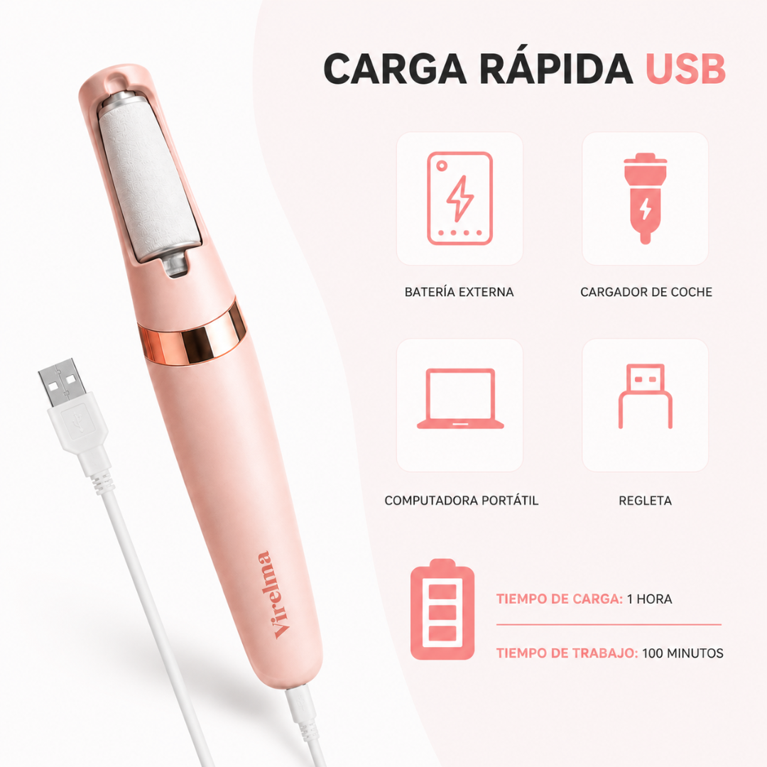 Removedor Eléctrico Recargable - Pies Suaves y Sin Durezas